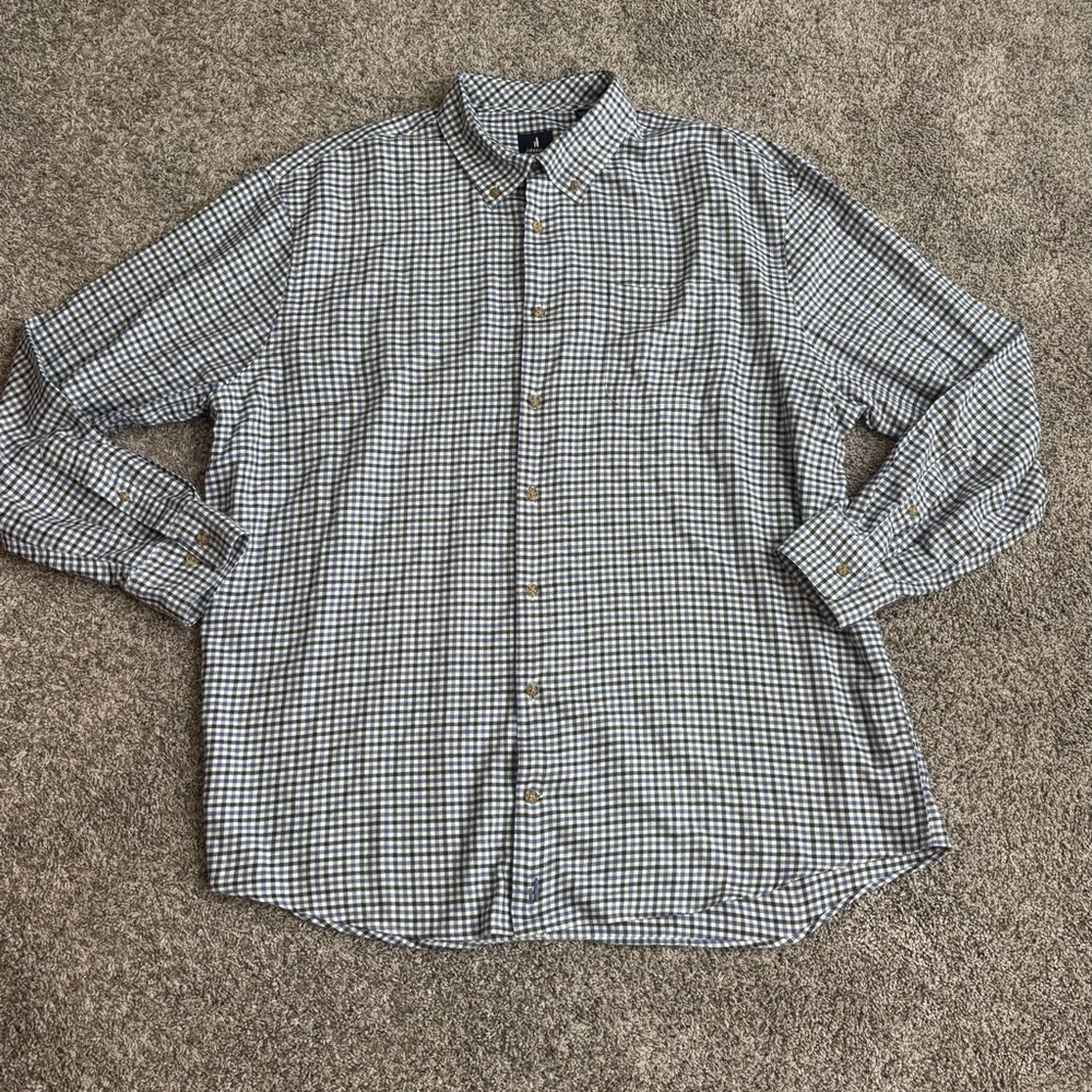 Johnnie O Surflannel Shirt Mens XL Blue/grey Plaid Button Down Surf Flannel 0022